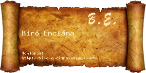 Biró Enciána névjegykártya